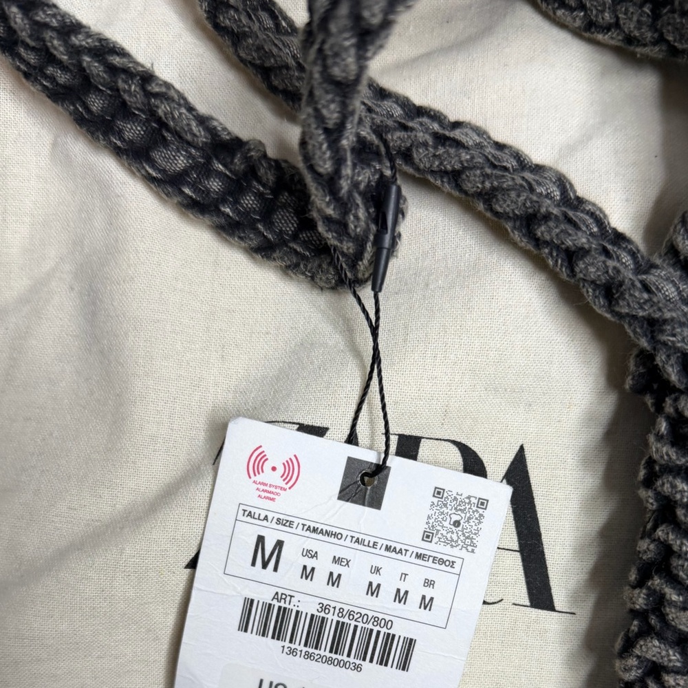 NWT Zara Man Unisex MACRAMÉ CROSSBODY BAG - Picture 8 of 12